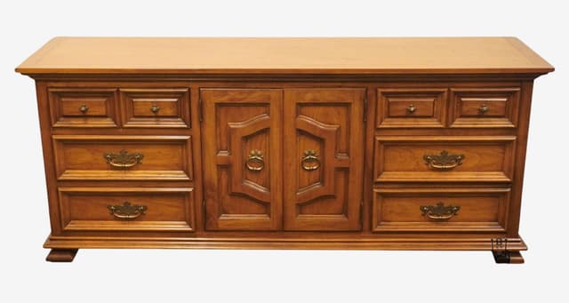 DIXIE FURNITURE Solid Pecan Spanish Mediterranean Style 68" Triple Door  Dresser 500-235 | Dixie Furniture - $906 | Kashew | Kashew
