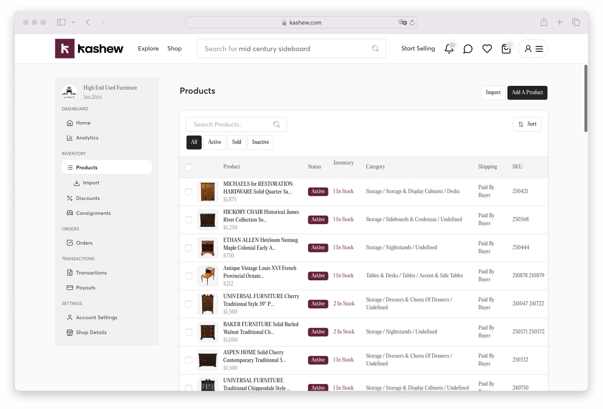 Updating or deleting products