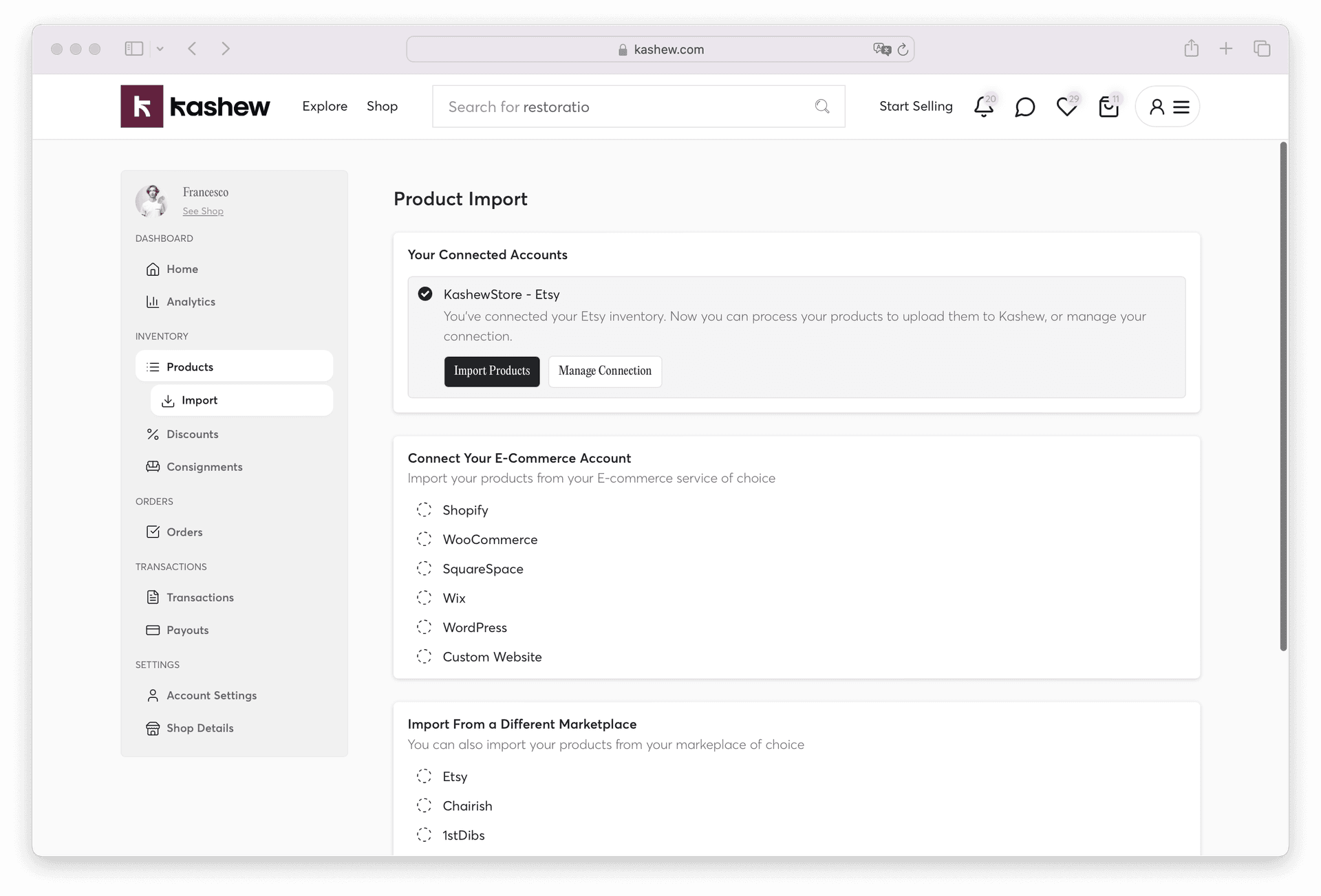 Importing or adding your products