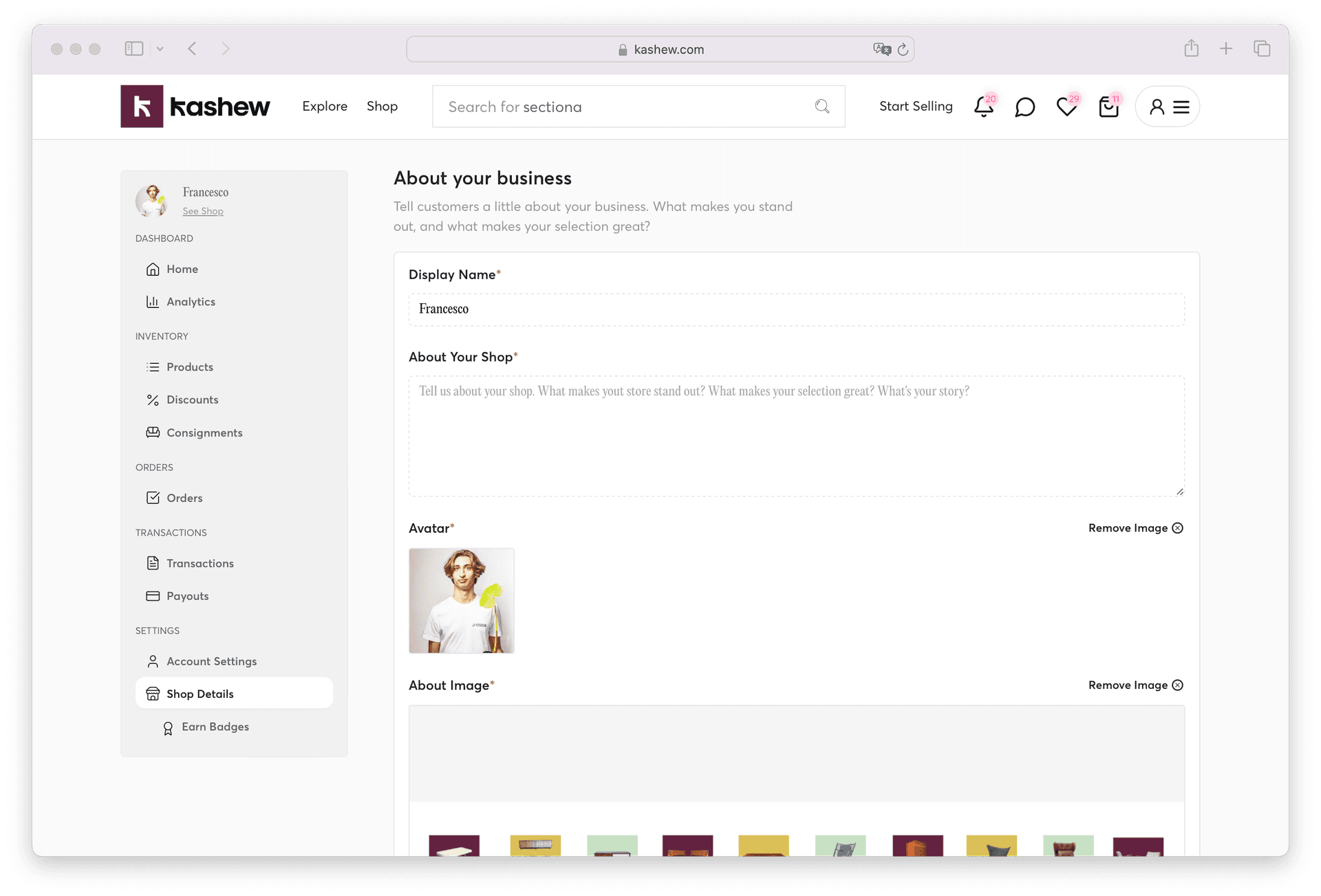 Profile page demo